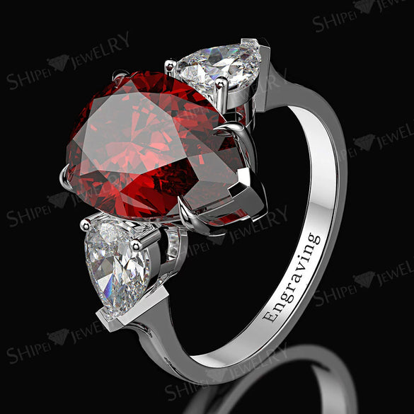 S925 Silver Water Drops High Carbon Diamond Simple Personality Ring For Women Jewelry