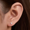 S925 Silver Women's Mini Elegant Single Diamond Ear Piercing Earrings With Geometric Style