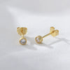 S925 Silver Women's Mini Elegant Single Diamond Ear Piercing Earrings With Geometric Style