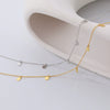 S925 Sterling Silver  Light Luxury Round Necklace Women's All  Match Personalized Gold Short Simple Stacked Clavicle Chain