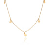 S925 Sterling Silver  Light Luxury Round Necklace Women's All  Match Personalized Gold Short Simple Stacked Clavicle Chain