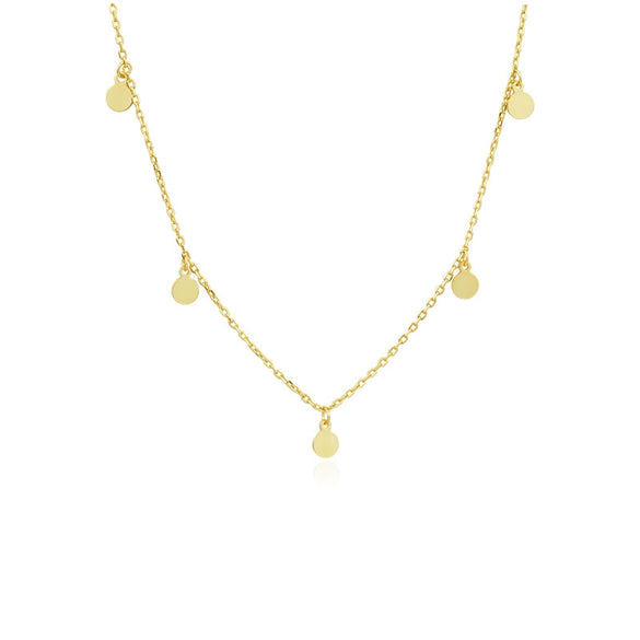 S925 Sterling Silver  Light Luxury Round Necklace Women's All  Match Personalized Gold Short Simple Stacked Clavicle Chain