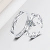 S925 Sterling Silver Adjustable Couple Rings Simple Geometric Antler Design Electroplated Matching Ring Set For Men And Women