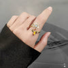 S925 Sterling Silver Adjustable Daisy Flower Bee Ring For Women Elegant Rotatable Floral Design With Electroplated Finish