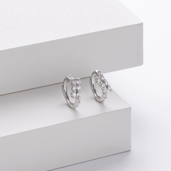 S925 Sterling Silver Allmatch Wave Ushape Electroplated Women's Earrings