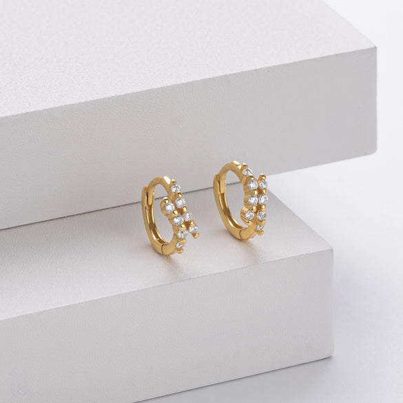 S925 Sterling Silver Allmatch Wave Ushape Electroplated Women's Earrings