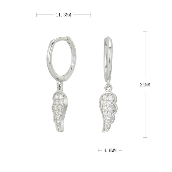 S925 Sterling Silver Angel Wings Women's Fashion Earrings
