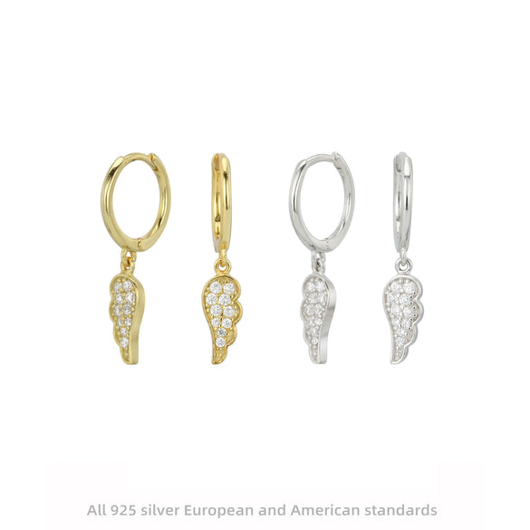 S925 Sterling Silver Angel Wings Women's Fashion Earrings