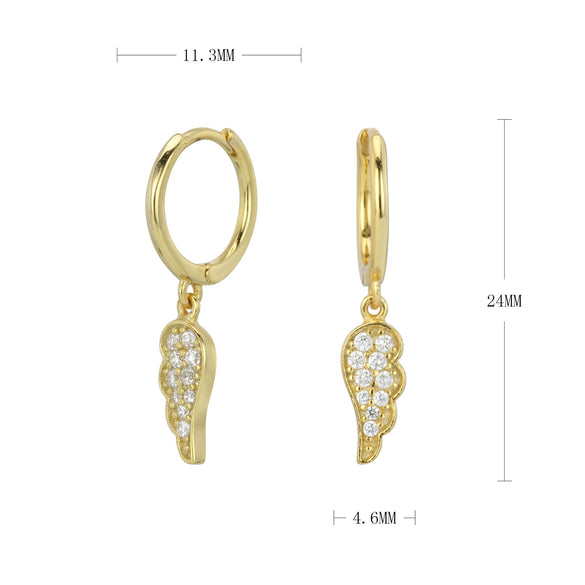 S925 Sterling Silver Angel Wings Women's Fashion Earrings