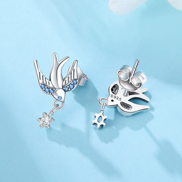 S925 Sterling Silver Animal Zodiac Earrings With Electroplating