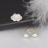 S925 Sterling Silver Asymmetric Rainbow Cloud Stud Earrings For Women Simple Geometric Electroplated Earrings