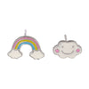 S925 Sterling Silver Asymmetric Rainbow Cloud Stud Earrings For Women Simple Geometric Electroplated Earrings
