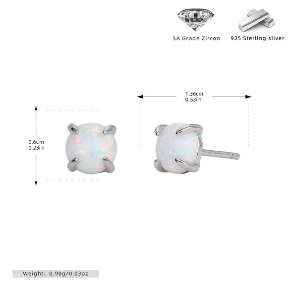 S925 Sterling Silver Australian Gemstone Women's Mini Cute Artistic Fresh Colorful Simple Allmatch Ushape Earrings With Electroplating