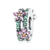 S925 Sterling Silver Beaded Leaf Clover Rose Pendant Diy Bracelet Jewelry Accessories With Epoxy Process