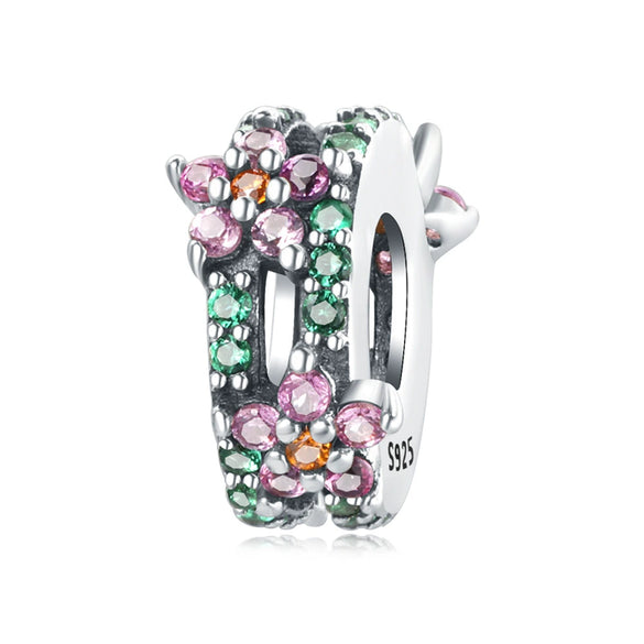 S925 Sterling Silver Beaded Leaf Clover Rose Pendant Diy Bracelet Jewelry Accessories With Epoxy Process