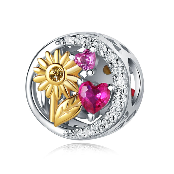 S925 Sterling Silver Beaded Leaf Clover Rose Pendant Diy Bracelet Jewelry Accessories With Epoxy Process