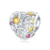 S925 Sterling Silver Beaded Leaf Clover Rose Pendant Diy Bracelet Jewelry Accessories With Epoxy Process