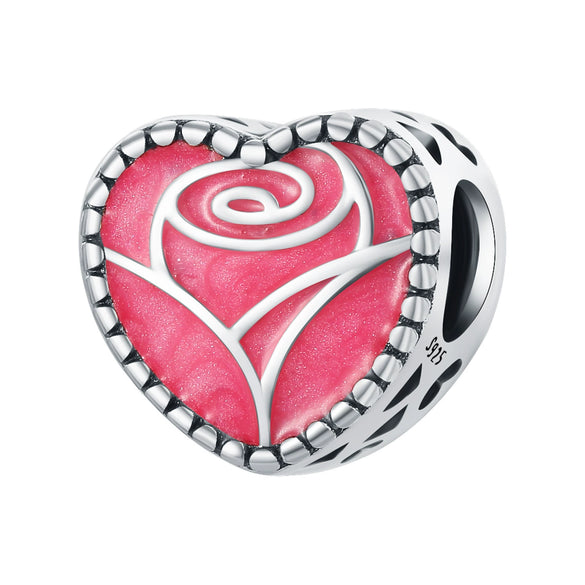 S925 Sterling Silver Beaded Leaf Clover Rose Pendant Diy Bracelet Jewelry Accessories With Epoxy Process