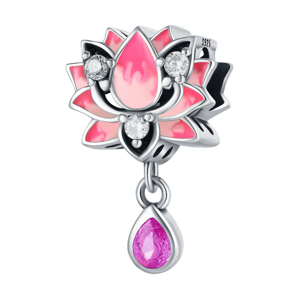 S925 Sterling Silver Beaded Leaf Clover Rose Pendant Diy Bracelet Jewelry Accessories With Epoxy Process