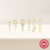 S925 Sterling Silver Beads Pendant Earrings With Diamond Zircon Simple Style Geometric Shape Eight Eyes Pattern Electroplating Processing