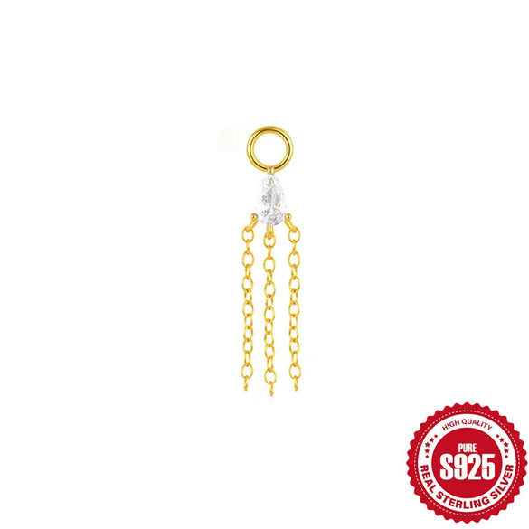 S925 Sterling Silver Beads Pendant Earrings With Diamond Zircon Simple Style Geometric Shape Eight Eyes Pattern Electroplating Processing