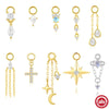 S925 Sterling Silver Beads Pendant Earrings With Diamond Zircon Simple Style Geometric Shape Eight Eyes Pattern Electroplating Processing