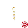 S925 Sterling Silver Beads Pendant Earrings With Diamond Zircon Simple Style Geometric Shape Eight Eyes Pattern Electroplating Processing