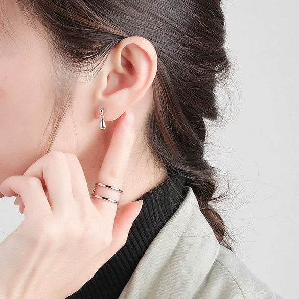 S925 Sterling Silver Bean Heart Drop Earrings Electroplated Light Luxury Simple Style Jewelry For Women