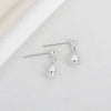 S925 Sterling Silver Bean Heart Drop Earrings Electroplated Light Luxury Simple Style Jewelry For Women
