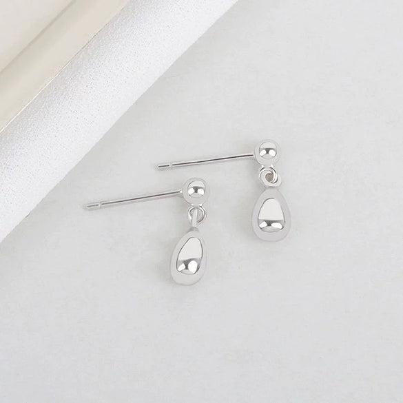 S925 Sterling Silver Bean Heart Drop Earrings Electroplated Light Luxury Simple Style Jewelry For Women
