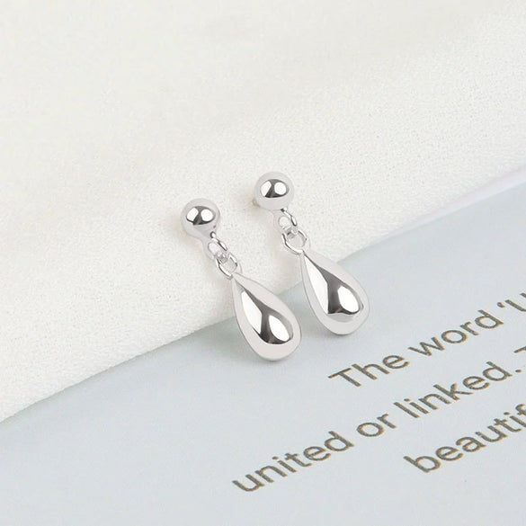 S925 Sterling Silver Bean Heart Drop Earrings Electroplated Light Luxury Simple Style Jewelry For Women