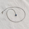 S925 Sterling Silver Blue Crystal Star Pendant Necklace For Women Light Luxury Inlaid Five Point Star Clavicle Chain