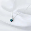 S925 Sterling Silver Blue Crystal Star Pendant Necklace For Women Light Luxury Inlaid Five Point Star Clavicle Chain
