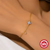 S925 Sterling Silver Blue Opal Fourleaf Clover Bracelet With Diamondstudded And Electroplated Design Niche Minimalist Style For Women