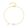 S925 Sterling Silver Blue Opal Fourleaf Clover Bracelet With Diamondstudded And Electroplated Design Niche Minimalist Style For Women