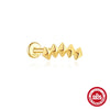 S925 Sterling Silver Blue Pine Single Layer Stacked Smiley Geometric Design Electroplated Piercing Earrings Ear Cuffs For Women