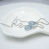 S925 Sterling Silver Blue Water Drop Ear Line Earrings Simple Elegant Drop Shape Dangle Earrings For Women