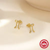 S925 Sterling Silver Bow Bracelet And Earrings Set With Electroplating Simple And Elegant For Women And Unisex