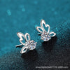 S925 Sterling Silver Bow Butterfly Women's Fourclaw Electroplated Earrings