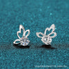 S925 Sterling Silver Bow Butterfly Women's Fourclaw Electroplated Earrings