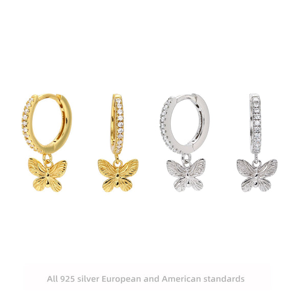 S925 Sterling Silver Bow Earrings Casual Allmatch Style