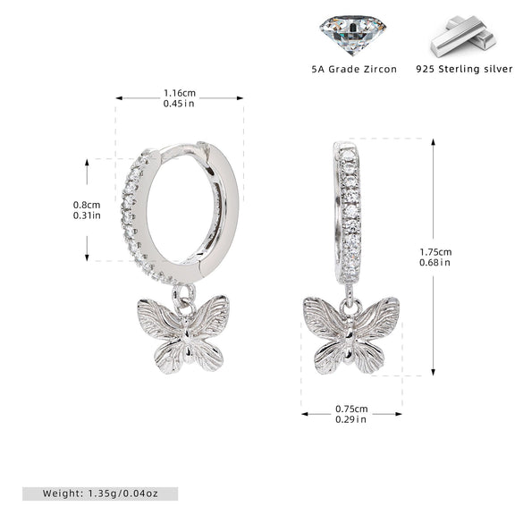S925 Sterling Silver Bow Earrings Casual Allmatch Style