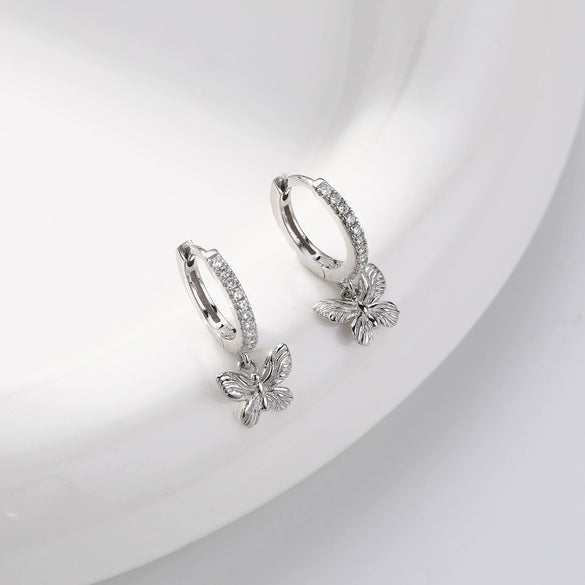 S925 Sterling Silver Bow Earrings Casual Allmatch Style