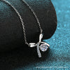S925 Sterling Silver Bow Necklace With Fourclaw Moissanite Simulated Diamond Electroplated