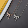 S925 Sterling Silver Bow Pendant Necklace With Mixed Gem Accent Cross Chain Electroplated Clavicle Chain For Women