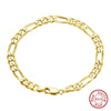 S925 Sterling Silver Bracelet Figaro Hiphop Geometric Electroplated For Men And Women