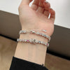 S925 Sterling Silver Bracelet With Colorful Zircon Inlaid Geometric Pattern Electroplated Light Luxury Women's Hand Ornament