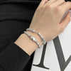 S925 Sterling Silver Bracelet With Colorful Zircon Inlaid Geometric Pattern Electroplated Light Luxury Women's Hand Ornament