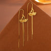 S925 Sterling Silver Brushed Double Swan Long Tassel Earrings Light Luxury Animal Design Fashion Earrings