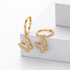S925 Sterling Silver Butterfly And Bow Earrings For Women Light Luxury Style